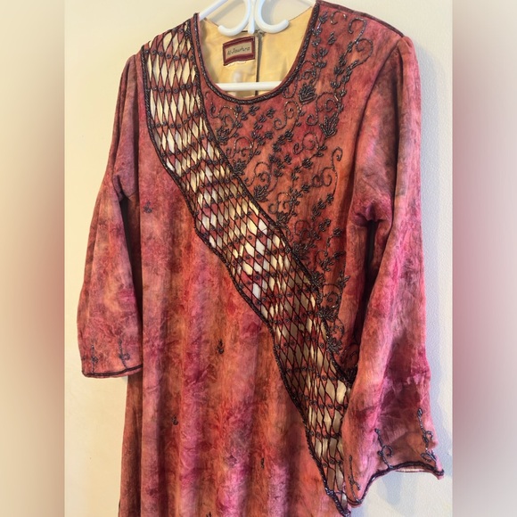 Tie Dye Beaded Jalabiya/ Kaftan Dress - Picture 2 of 12